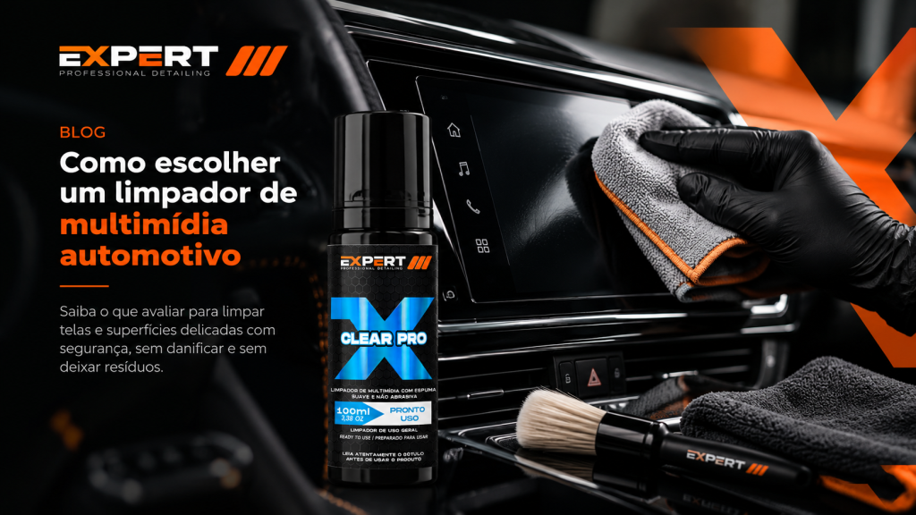 Expert Clear Pro limpador de multimídia automotivo para telas e superfícies delicadas